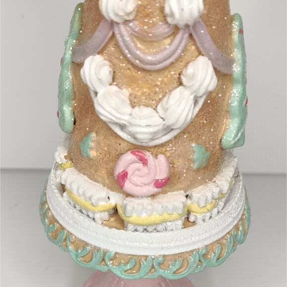 Pastel Pink Sugar Coated Christmas Candyland Sweet Treats Gingerbread Tree - Picture 7 of 12